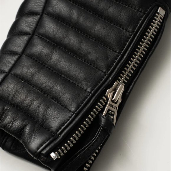 MASTER SUPPY CO. BLACK LEATHER MOTORCYCLE JACKET - BELVEDERE XS - Picture 4 of 16